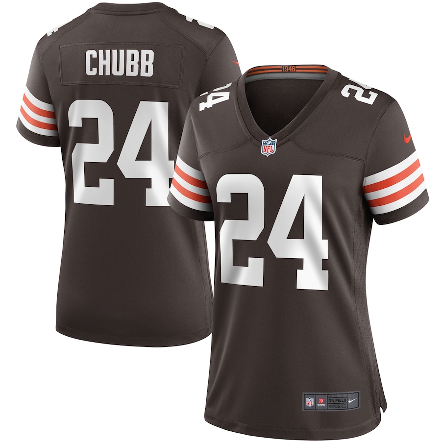 Women's - Cleveland Browns Nike Game Team Colour Seal Brown - Nick Chubb Jersey