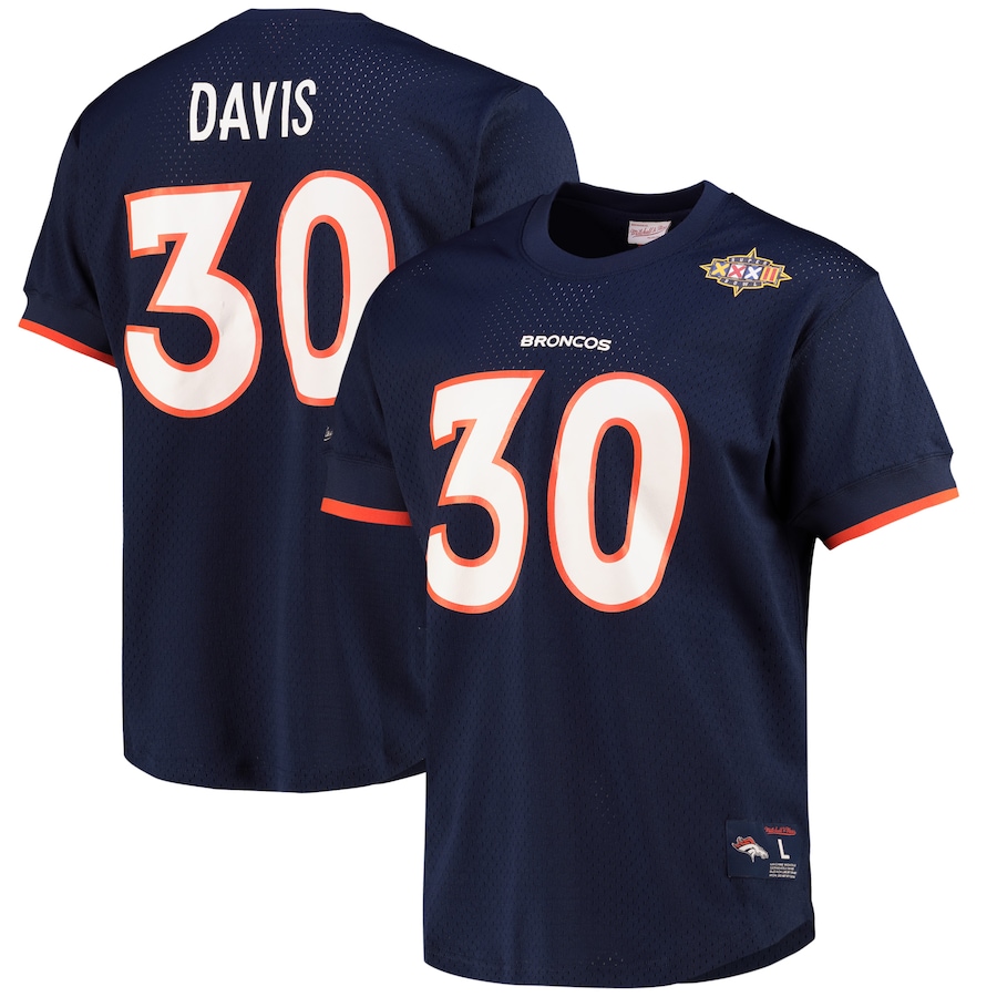 Men's - Denver Broncos Name & Number Mesh Crew Neck Denver Broncos Jersey