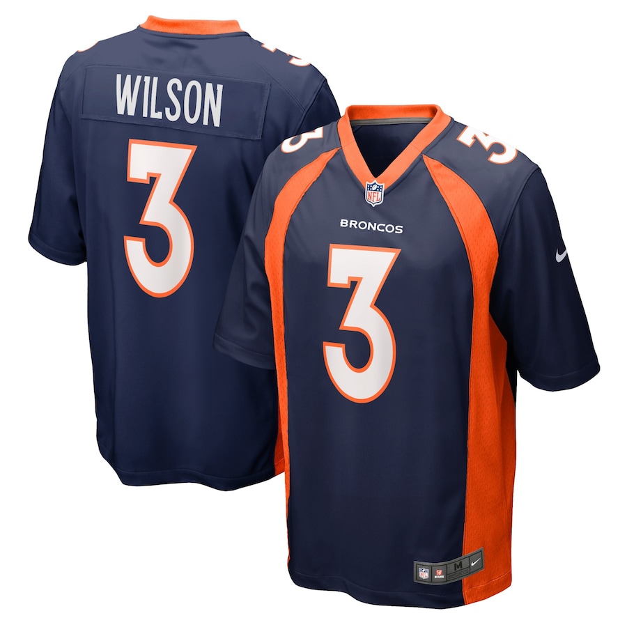 Men's - Denver Broncos Nike Alternate Game Navy - Russell Wilson Jersey