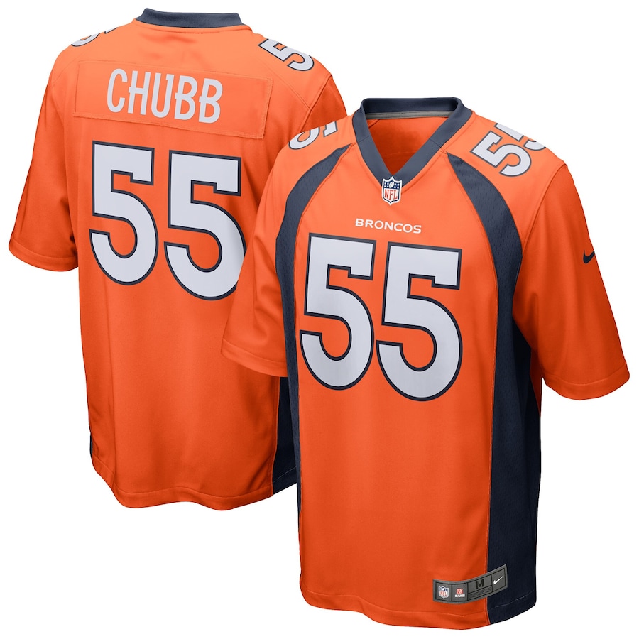 Men's - Denver Broncos Nike Home Game Orange - Bradley Chubb Jersey