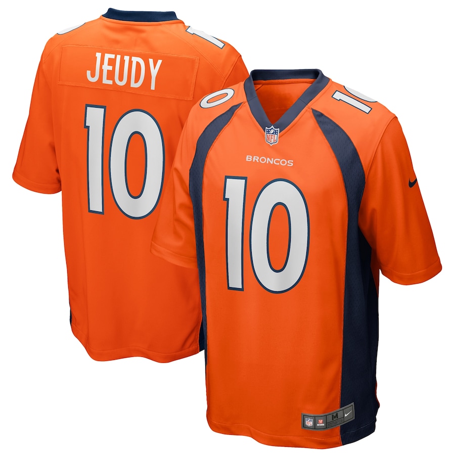 Men's - Denver Broncos Nike Home Game Orange - Jerry Jeudy Jersey