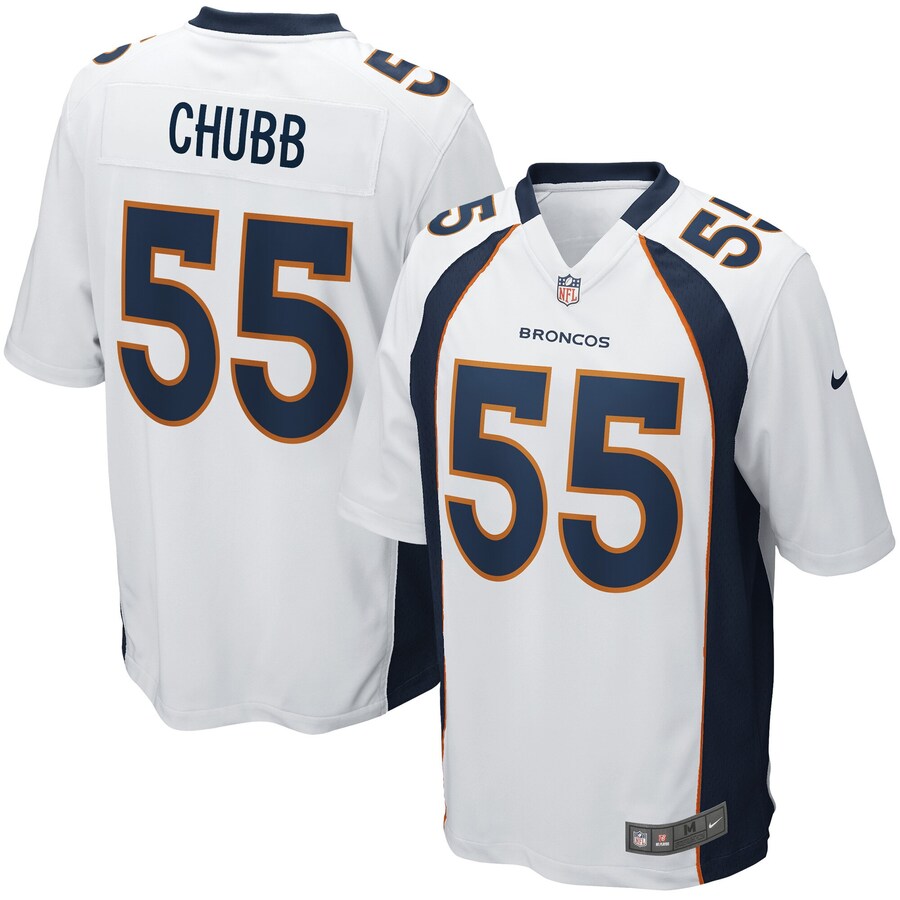 Men's - Denver Broncos Nike Road Game White - Bradley Chubb Jersey