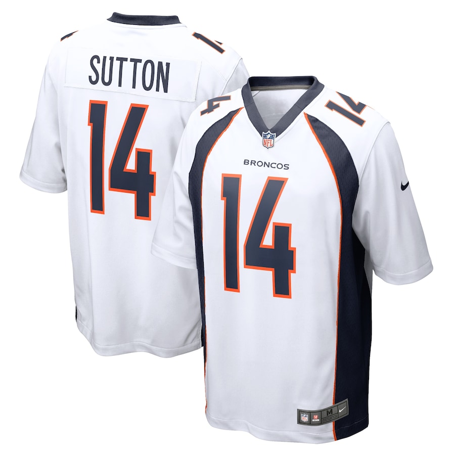 Men's - Denver Broncos Nike Road Game White - Courtland Sutton Jersey