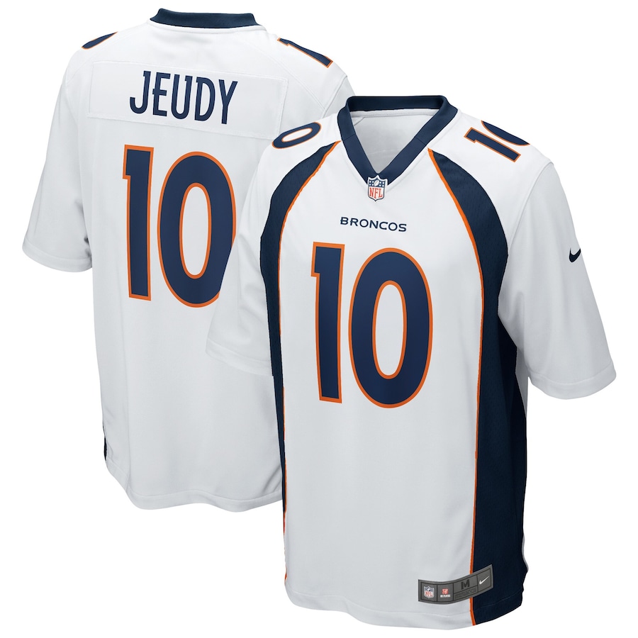Men's - Denver Broncos Nike Road Game White - Jerry Jeudy Jersey