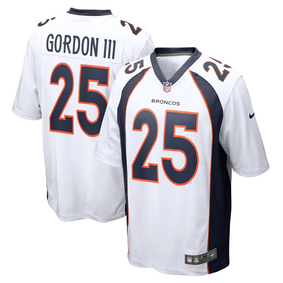 Men's - Denver Broncos Nike Road Game White - Melvin Gordon III Jersey
