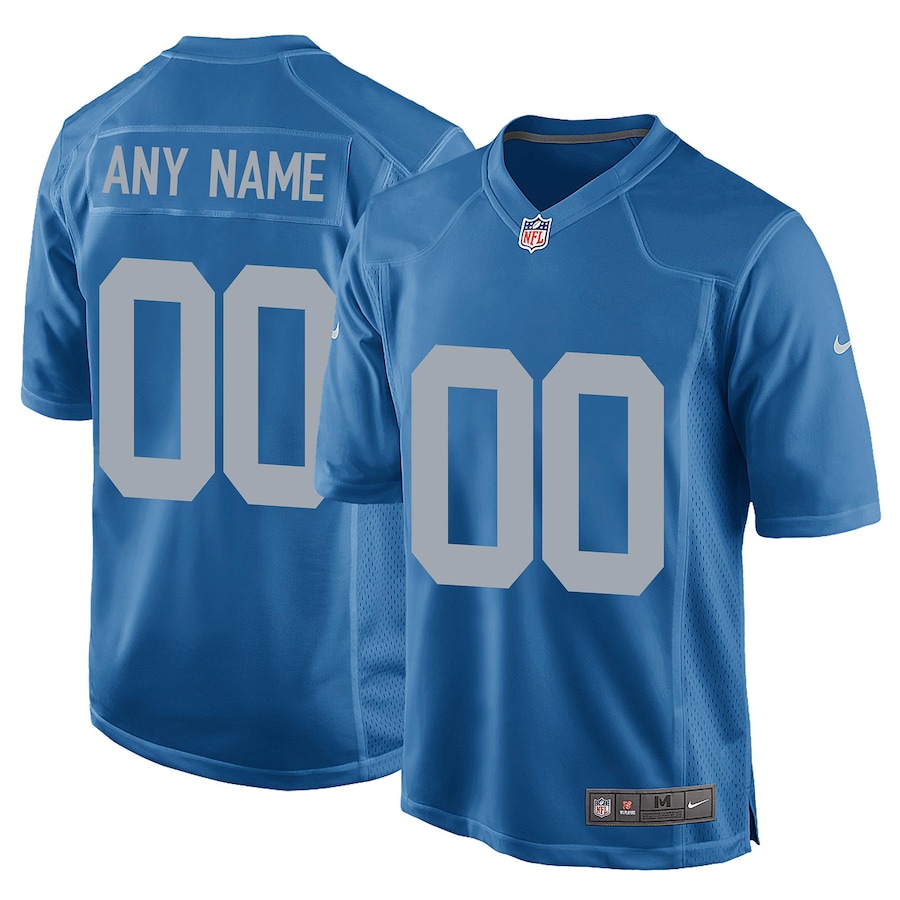 Men's - Detroit Lions Nike Game Alternate Battle Blue - Custom Jersey Men's - Detroit Lions Nike Game Alternate Battle Blue - Custom Jersey