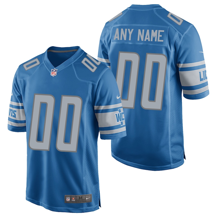 Men's - Detroit Lions Nike Game Battle Blue - Custom Jersey Men's - Detroit Lions Nike Game Battle Blue - Custom Jersey