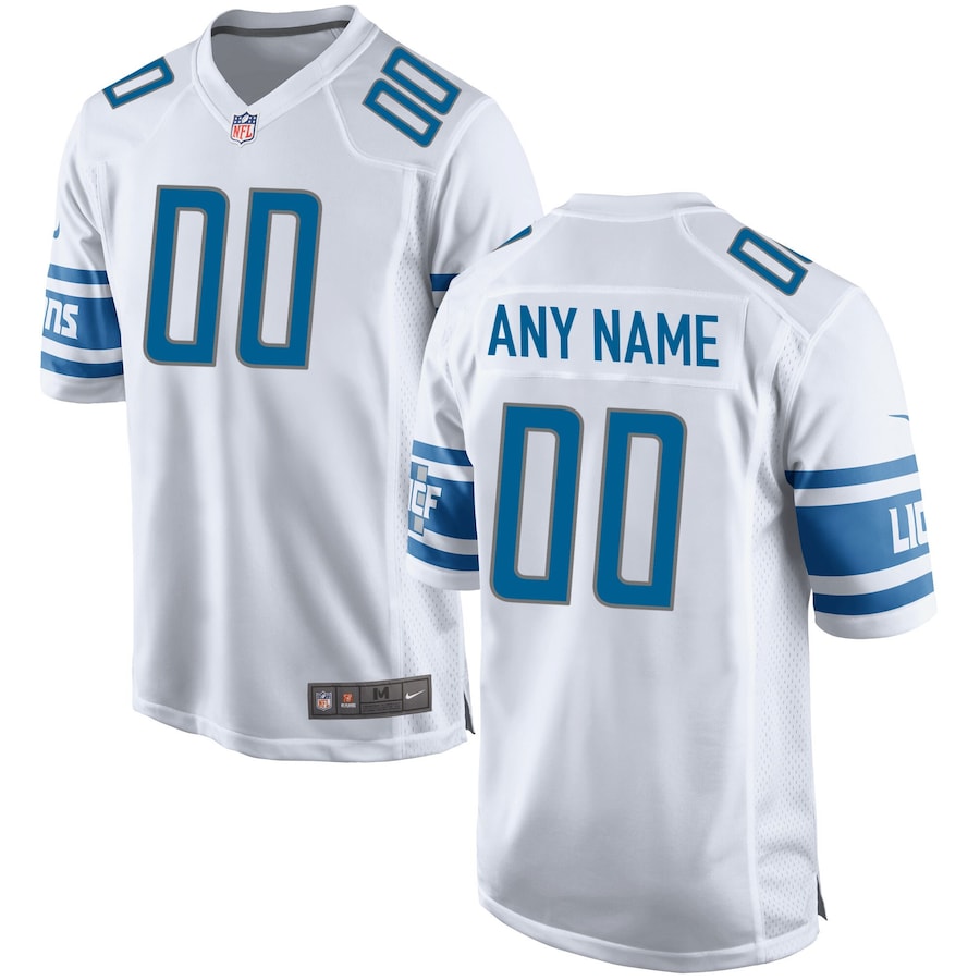 Men's - Detroit Lions Nike Game Road White - Custom Jersey Men's - Detroit Lions Nike Game Road White - Custom Jersey