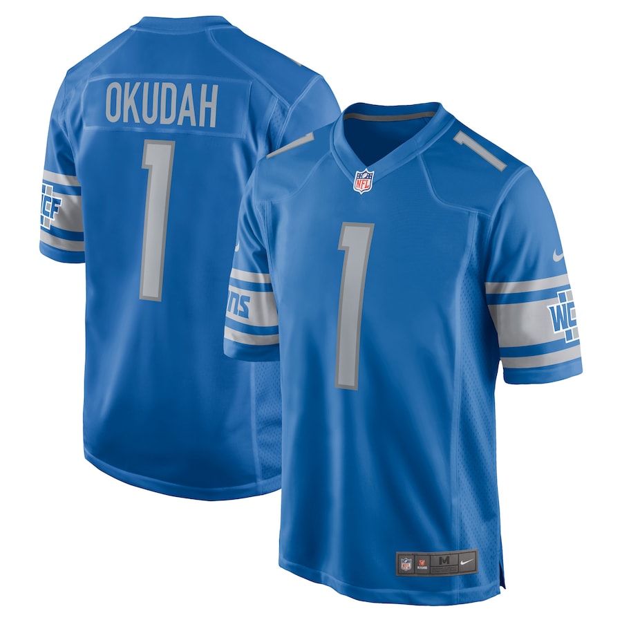 Youth - Detroit Lions Nike Home Game Blue - Jeff Okudah Jersey