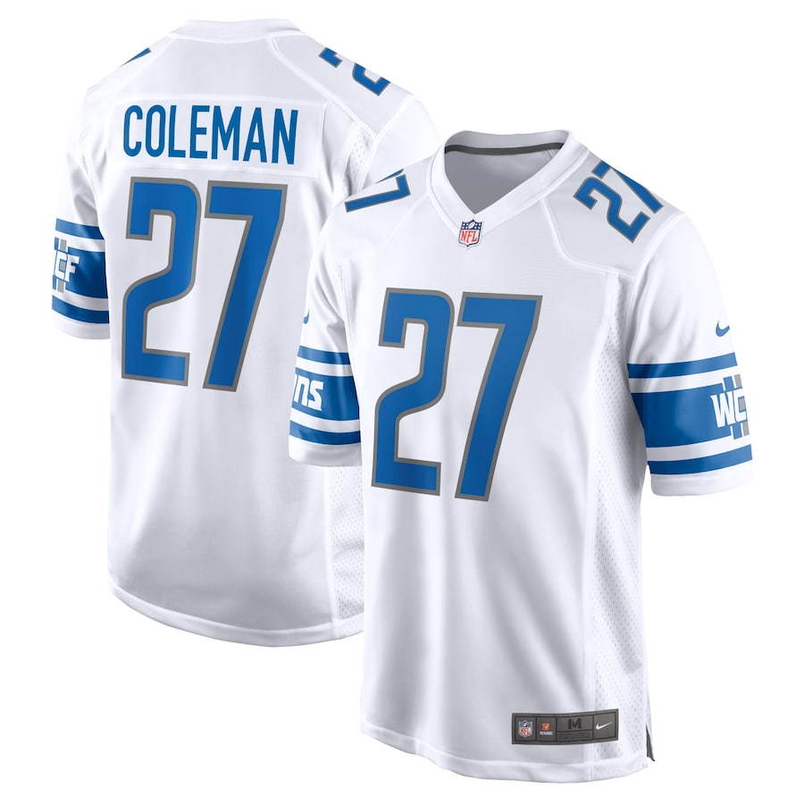Youth - Detroit Lions Nike Road Game White - Justin Coleman Jersey
