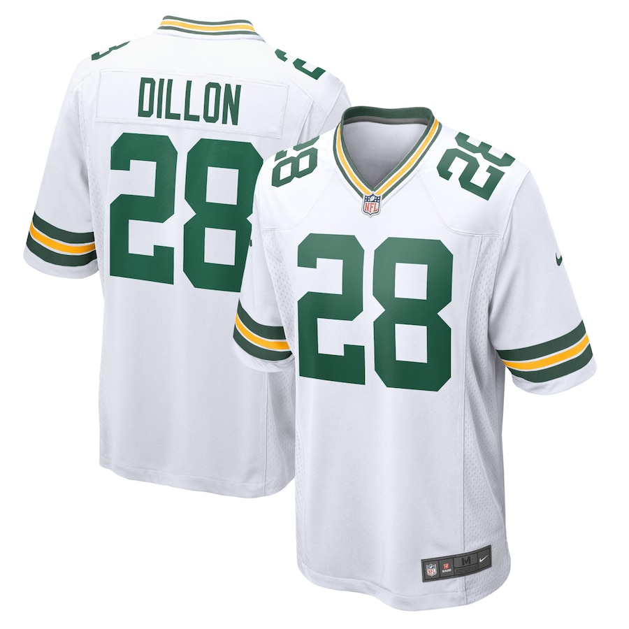 Youth - Green Bay Packers Nike Game Road White - AJ Dillon Jersey