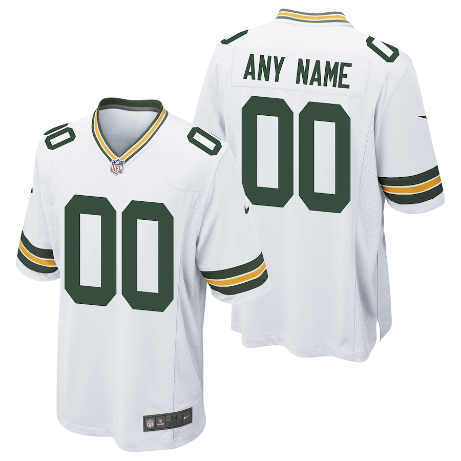 Men's - Green Bay Packers Nike Game Road White - Custom Jersey Men's - Green Bay Packers Nike Game Road White - Custom Jersey