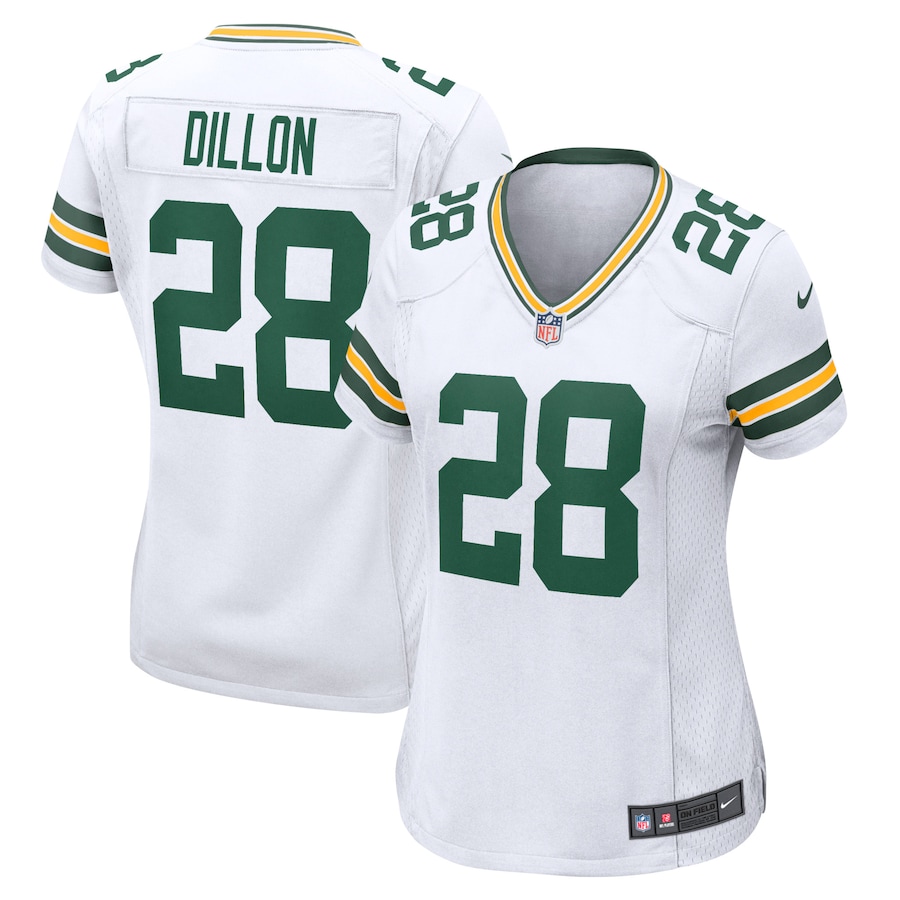 Women's - Green Bay Packers Nike Road Game White - AJ Dillon Jersey Women's - Green Bay Packers Nike Road Game White - AJ Dillon Jersey