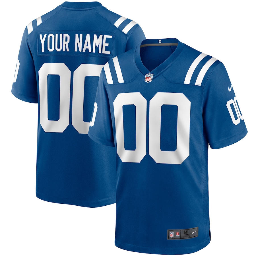 Men's - Indianapolis Colts Nike Game Team Colour Gym Blue - Custom Jersey