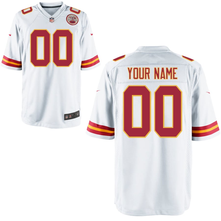 Men's - Kansas City Chiefs Nike Game Road White - Custom Jersey