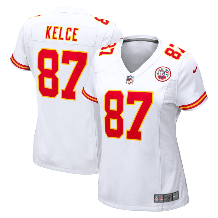 Women's - Kansas City Chiefs Nike Road Game White - Travis Kelce Jersey