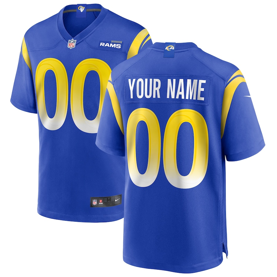 Men's - Los Angeles Rams Nike Game Team Colour Hyper Royal - Custom Jersey