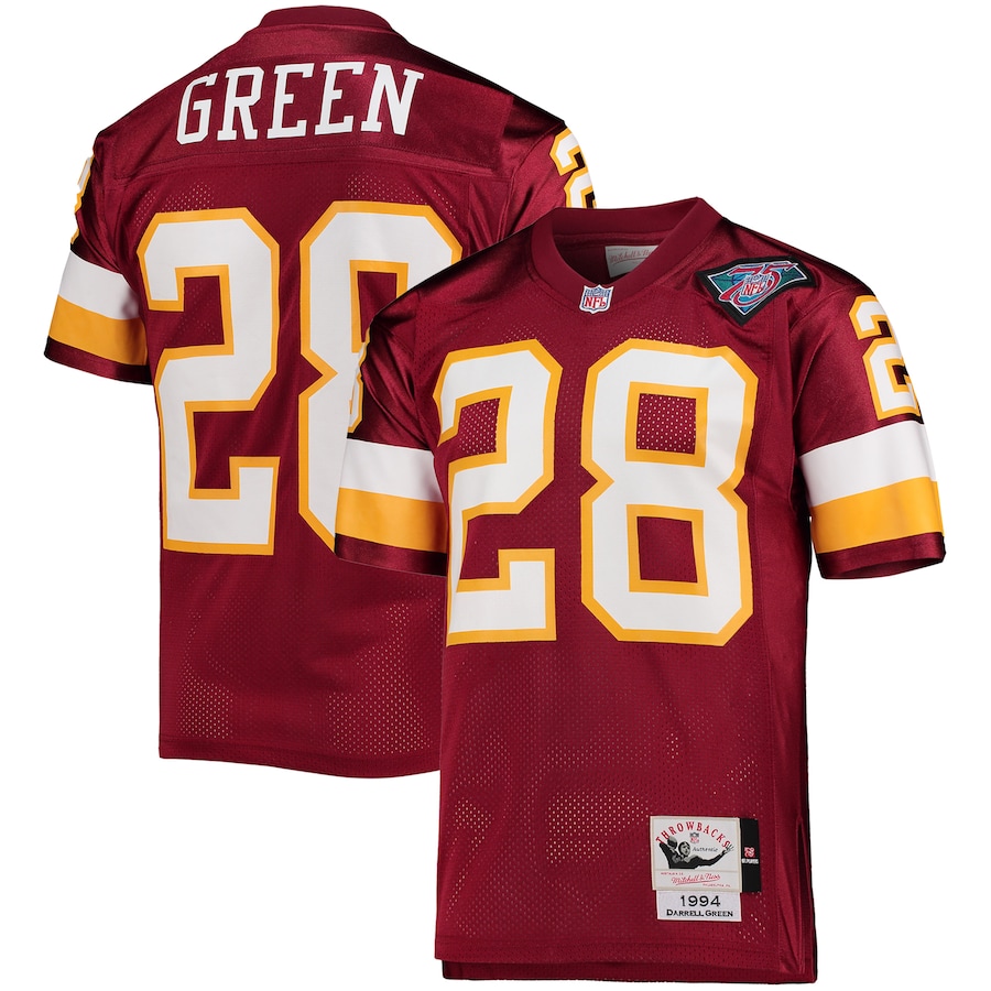 Men's - Mitchell & Ness Darrell Green Burgundy Washington Football Team 1994 Authentic Retired Player Jersey