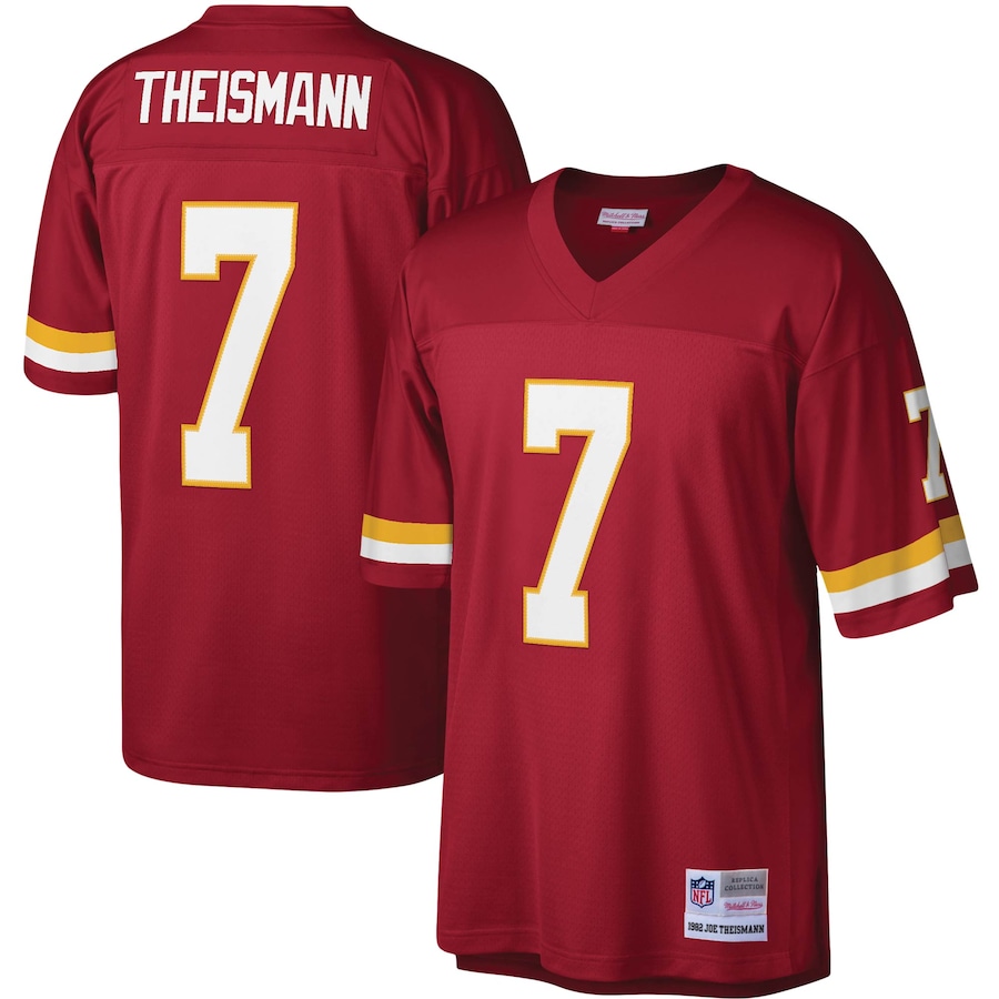 Men's - Mitchell & Ness Joe Theismann Burgundy Washington Football Team Legacy Replica Jersey