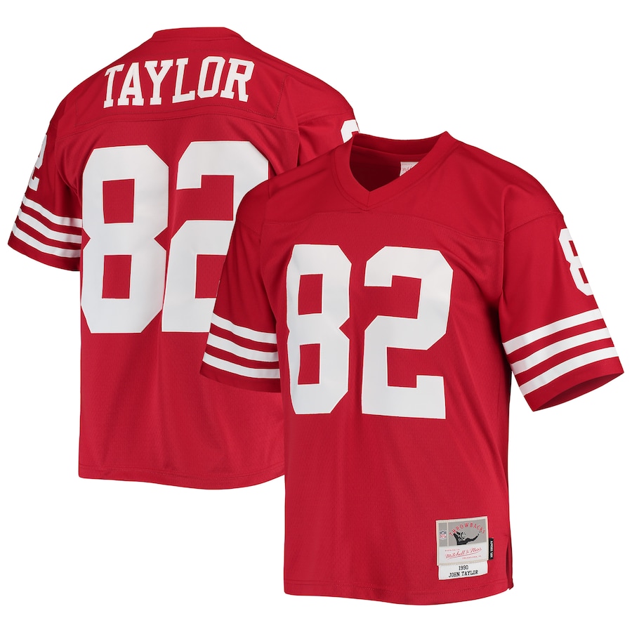 Men's - Mitchell & Ness John Taylor Scarlet San Francisco 49ers 1990 Legacy Replica Jersey Men's - Mitchell & Ness John Taylor Scarlet San Francisco 49ers 1990 Legacy Replica Jersey