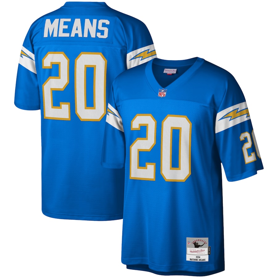 Men's - Mitchell & Ness Natrone Means Powder Blue Los Angeles Chargers 1994 Legacy Replica Jersey Men's - Mitchell & Ness Natrone Means Powder Blue Los Angeles Chargers 1994 Legacy Replica Jersey