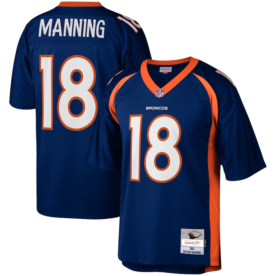 Men's - Mitchell & Ness Peyton Manning Navy Denver Broncos 2015 Legacy Replica Jersey