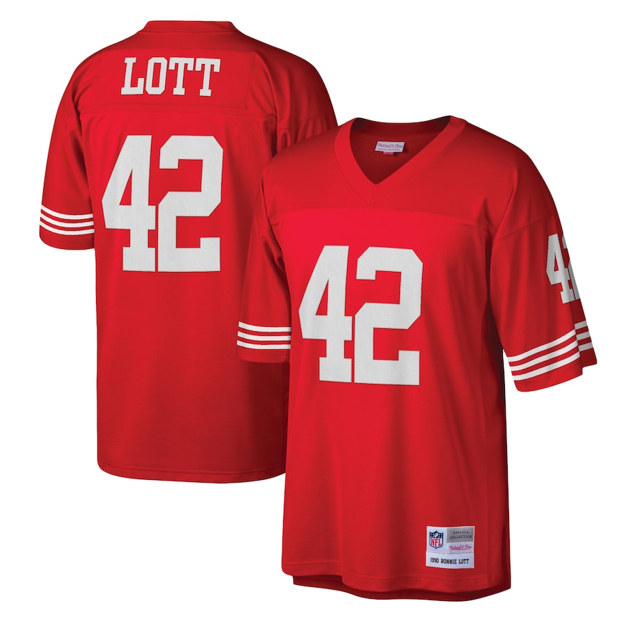 Men's - Mitchell & Ness Ronnie Lott Scarlet San Francisco 49ers Legacy Replica Jersey Men's - Mitchell & Ness Ronnie Lott Scarlet San Francisco 49ers Legacy Replica Jersey