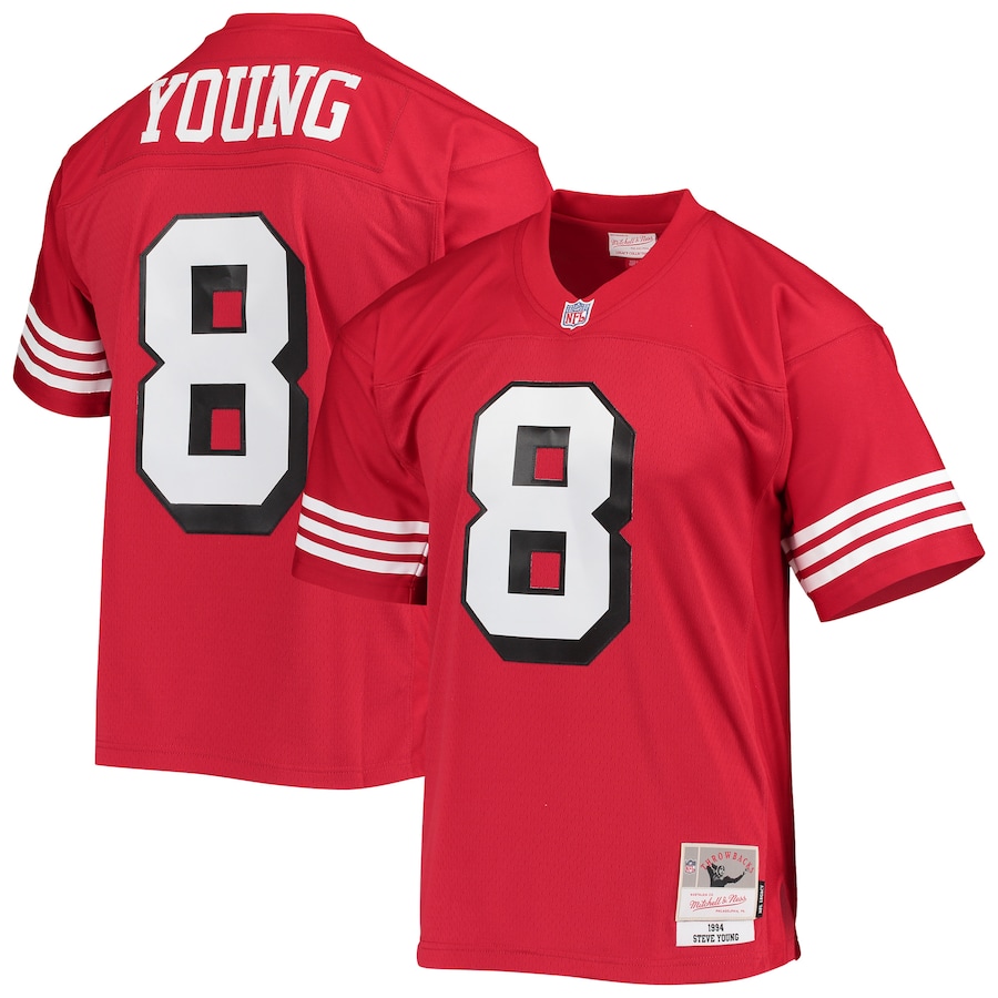 Men's - Mitchell & Ness Steve Young Scarlet San Francisco 49ers 1994 Legacy Replica Jersey