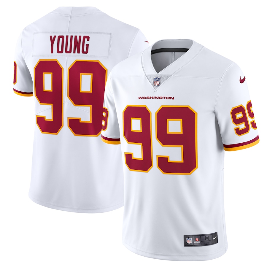 Men's - Nike Chase Young White Washington Football Team Vapor Limited Jersey