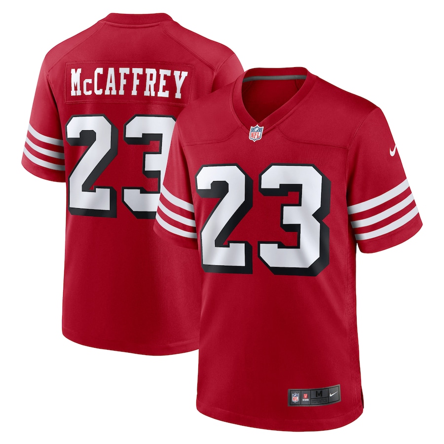Men's - Nike Christian McCaffrey Scarlet San Francisco 49ers Alternate Game Player Jersey Men's - Nike Christian McCaffrey Scarlet San Francisco 49ers Alternate Game Player Jersey