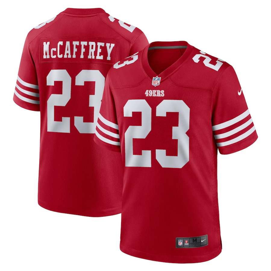 Men's - Nike Christian McCaffrey Scarlet San Francisco 49ers Game Player Jersey Men's - Nike Christian McCaffrey Scarlet San Francisco 49ers Game Player Jersey