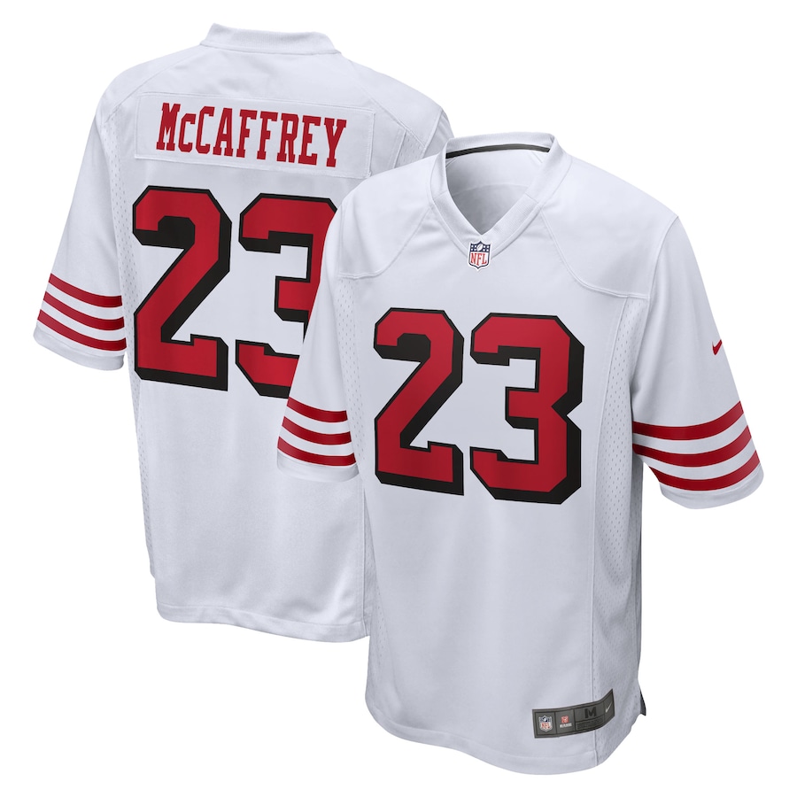 Men's - Nike Christian McCaffrey White San Francisco 49ers Game Jersey