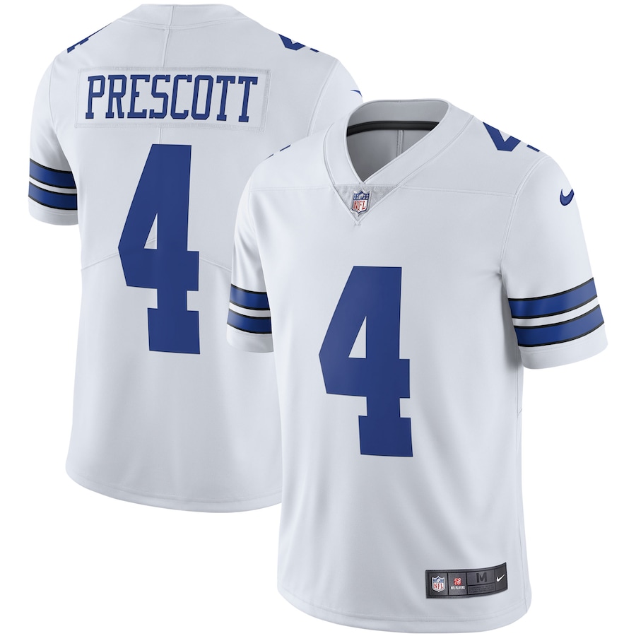 Men's - Nike Dak Prescott White Dallas Cowboys Vapor Limited Player Jersey