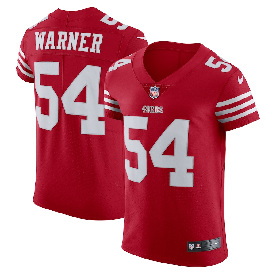 Men's - Nike Fred Warner Scarlet San Francisco 49ers Vapor Elite Jersey