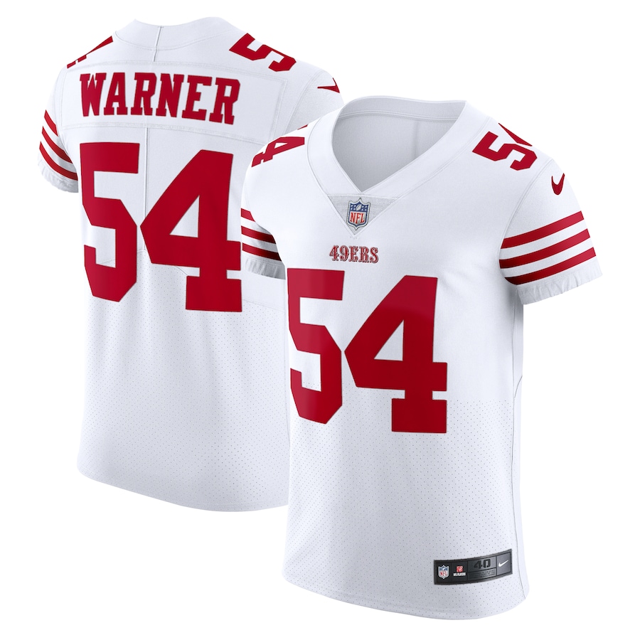 Men's - Nike Fred Warner White San Francisco 49ers Vapor Elite Jersey