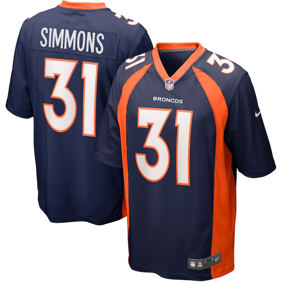 Men's - Nike Justin Simmons Navy Denver Broncos Alternate Game Jersey