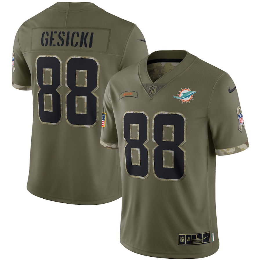 Men's - Nike Mike Gesicki Olive Miami Dolphins 2022 Salute To Service Limited Jersey Men's - Nike Mike Gesicki Olive Miami Dolphins 2022 Salute To Service Limited Jersey
