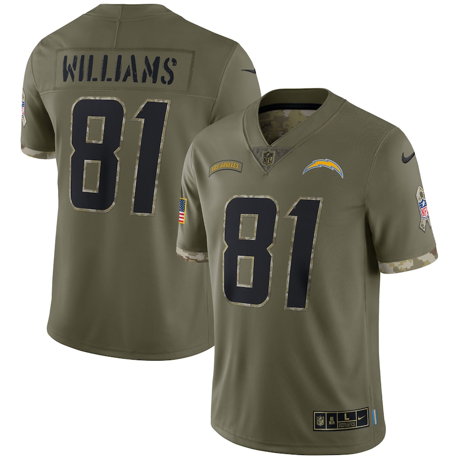Men's - Nike Mike Williams Olive Los Angeles Chargers 2022 Salute To Service Limited Jersey Men's - Nike Mike Williams Olive Los Angeles Chargers 2022 Salute To Service Limited Jersey