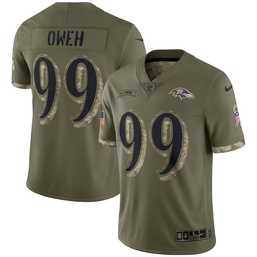 Men's - Nike Odafe Oweh Olive Baltimore Ravens 2022 Salute To Service Limited Jersey Men's - Nike Odafe Oweh Olive Baltimore Ravens 2022 Salute To Service Limited Jersey