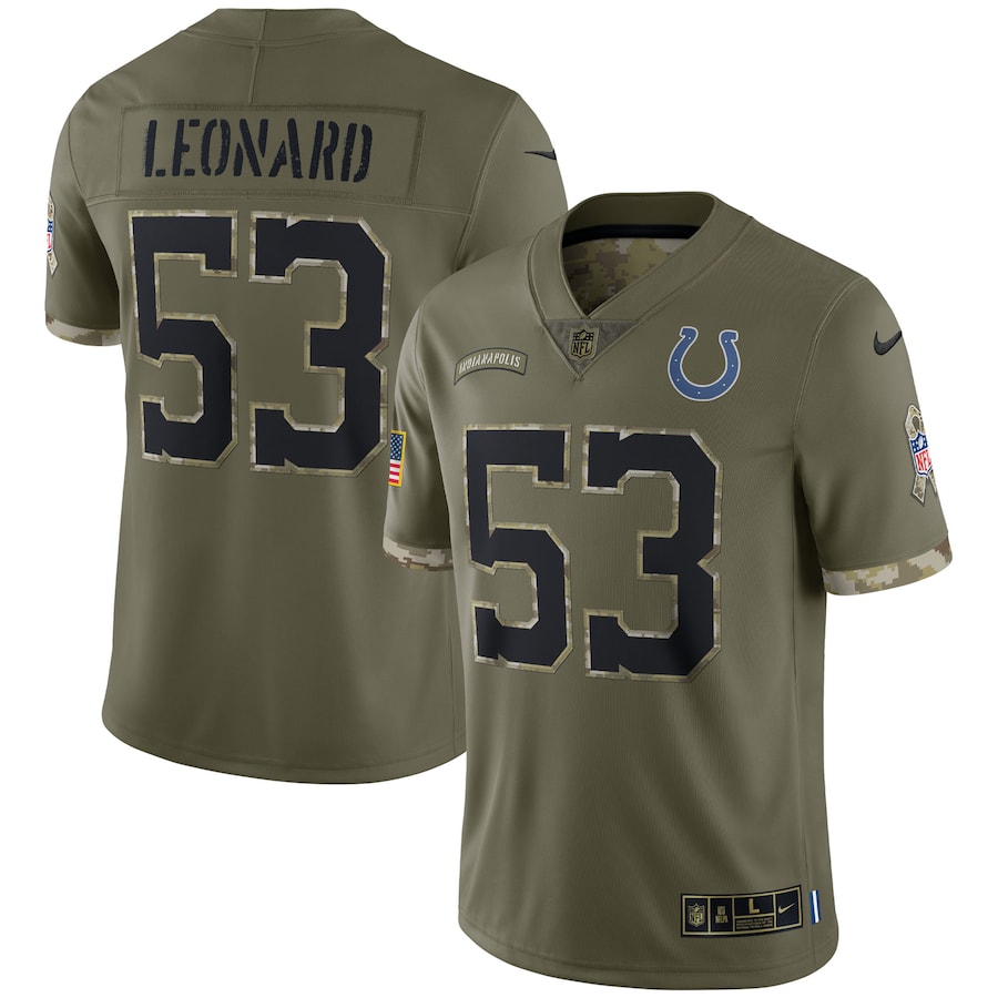 Men's - Nike Shaquille Leonard Olive Indianapolis Colts 2022 Salute To Service Limited Jersey Men's - Nike Shaquille Leonard Olive Indianapolis Colts 2022 Salute To Service Limited Jersey