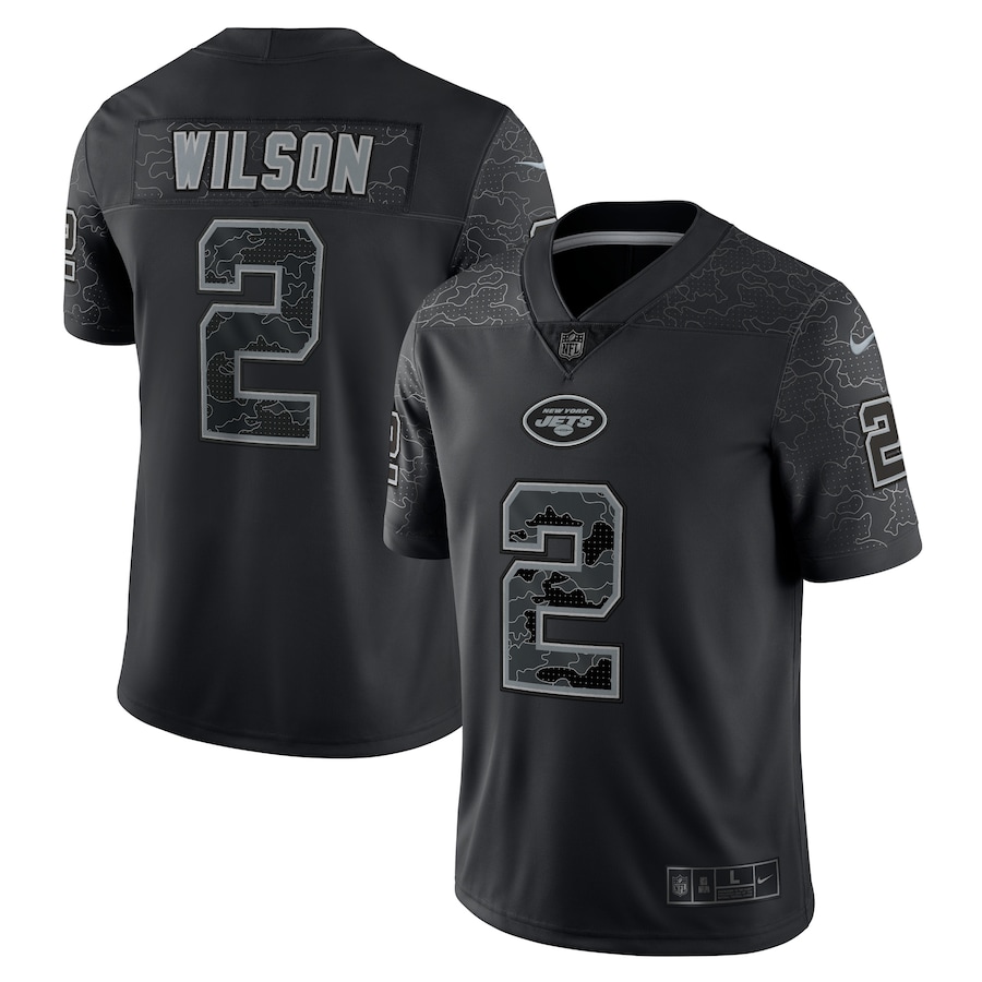 Men's - Nike Zach Wilson Black New York Jets RFLCTV Limited Jersey Men's - Nike Zach Wilson Black New York Jets RFLCTV Limited Jersey