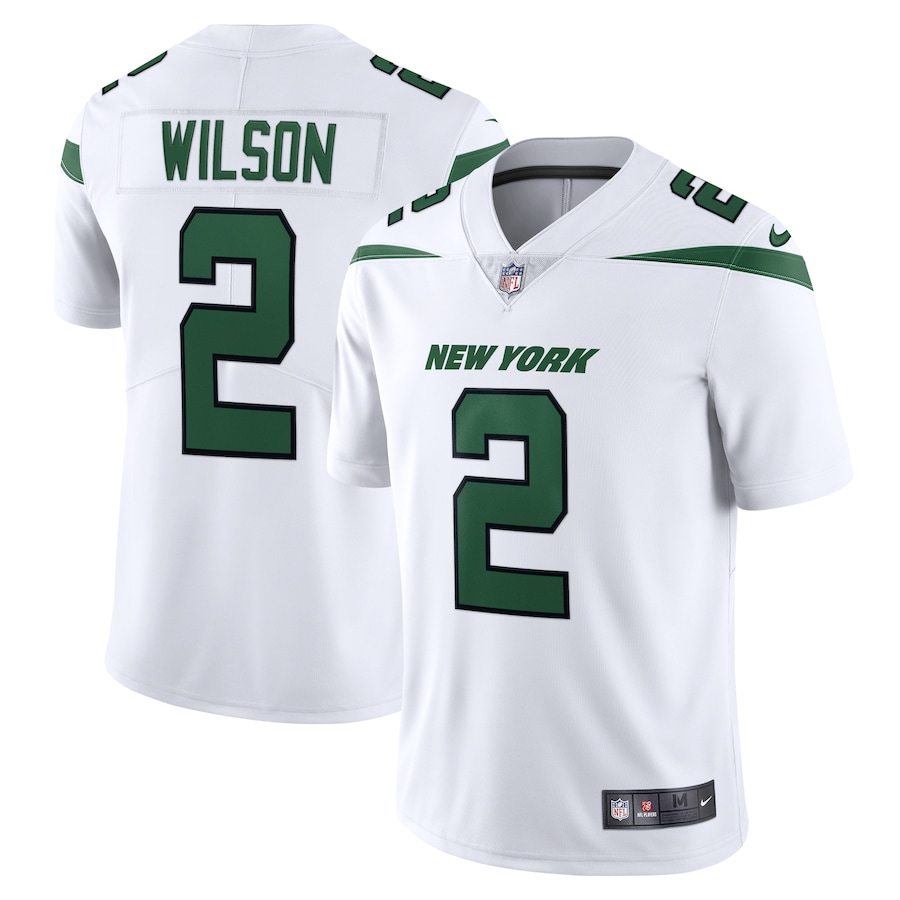 Men's - Nike Zach Wilson Spotlight White New York Jets Vapor Limited Jersey Men's - Nike Zach Wilson Spotlight White New York Jets Vapor Limited Jersey