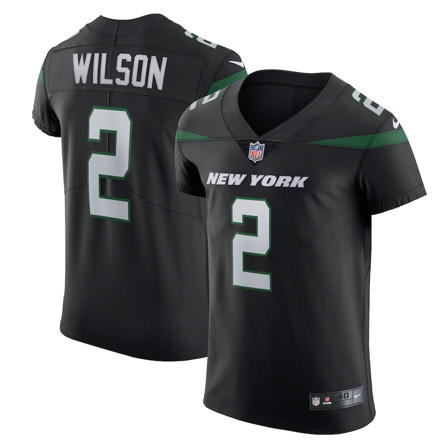 Men's - Nike Zach Wilson Stealth Black New York Jets Vapor Elite Jersey Men's - Nike Zach Wilson Stealth Black New York Jets Vapor Elite Jersey