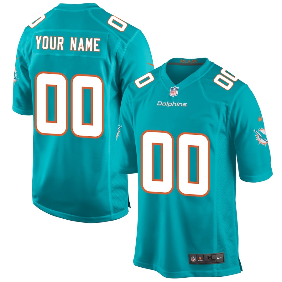 Men's - Miami Dolphins Nike Game Aqua - Custom Jersey
