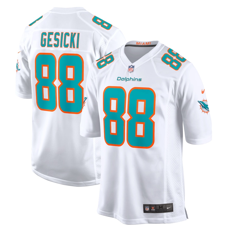 Youth - Miami Dolphins Nike Game Road White - Mike Gesicki Jersey