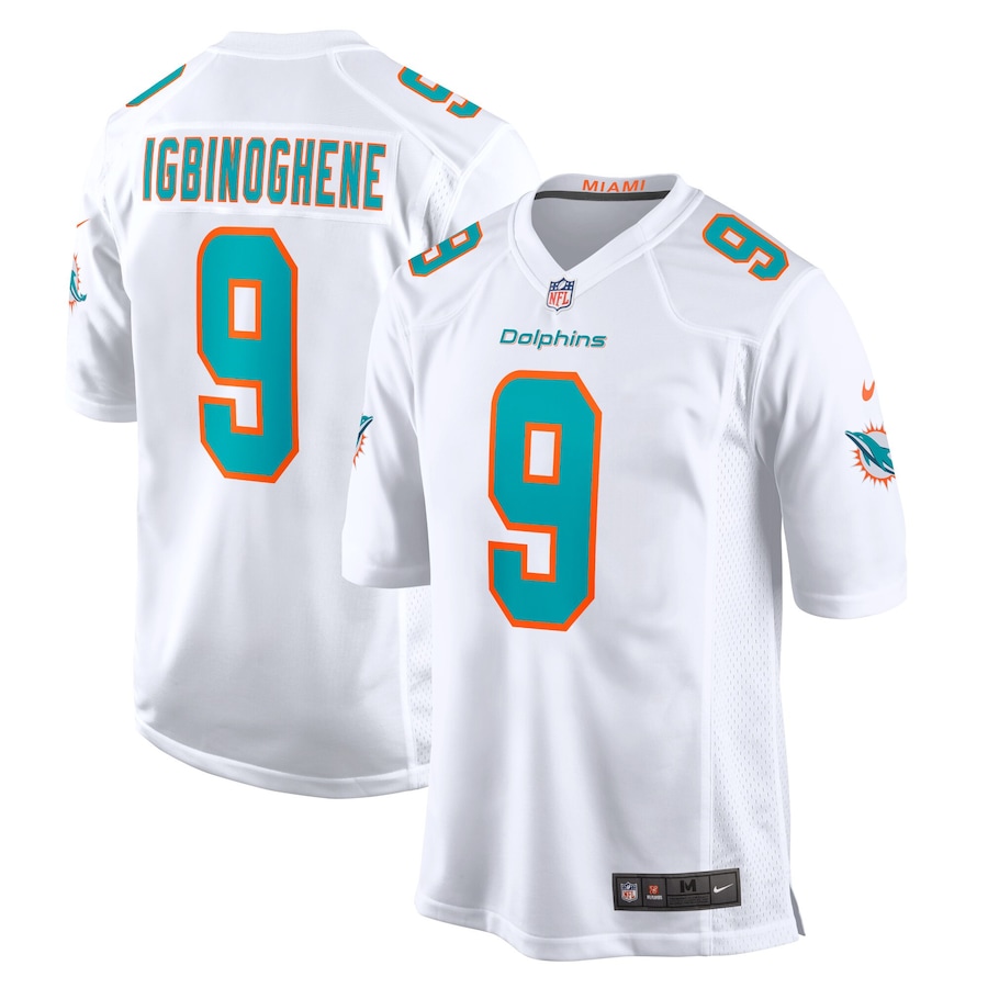 Youth - Miami Dolphins Nike Game Road White - Noah Igbinoghene Jersey Youth - Miami Dolphins Nike Game Road White - Noah Igbinoghene Jersey