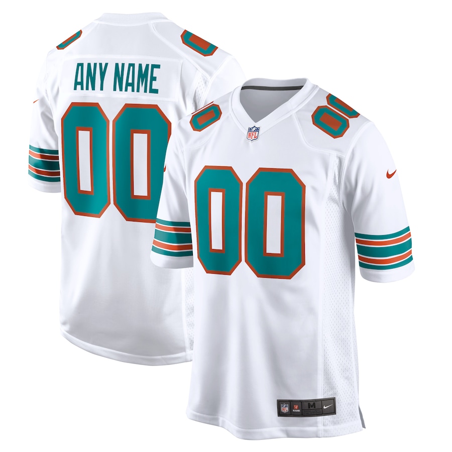 Men's - Miami Dolphins Nike Game Secondary Alternate White - Custom Jersey