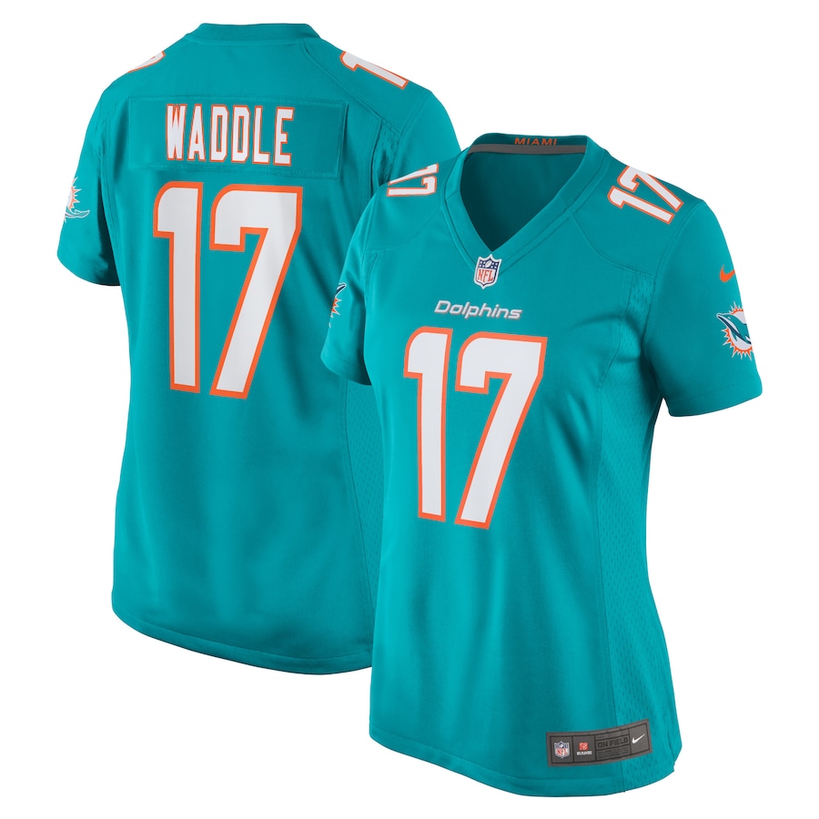 Women's - Miami Dolphins Nike Home Team Colour Aqua - Jaylen Waddle Jersey