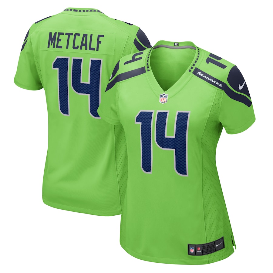 Women's - NUT SEA NEON GREEN ALT2 14 DK METCALF NIKE GAME JERLADGME Jersey