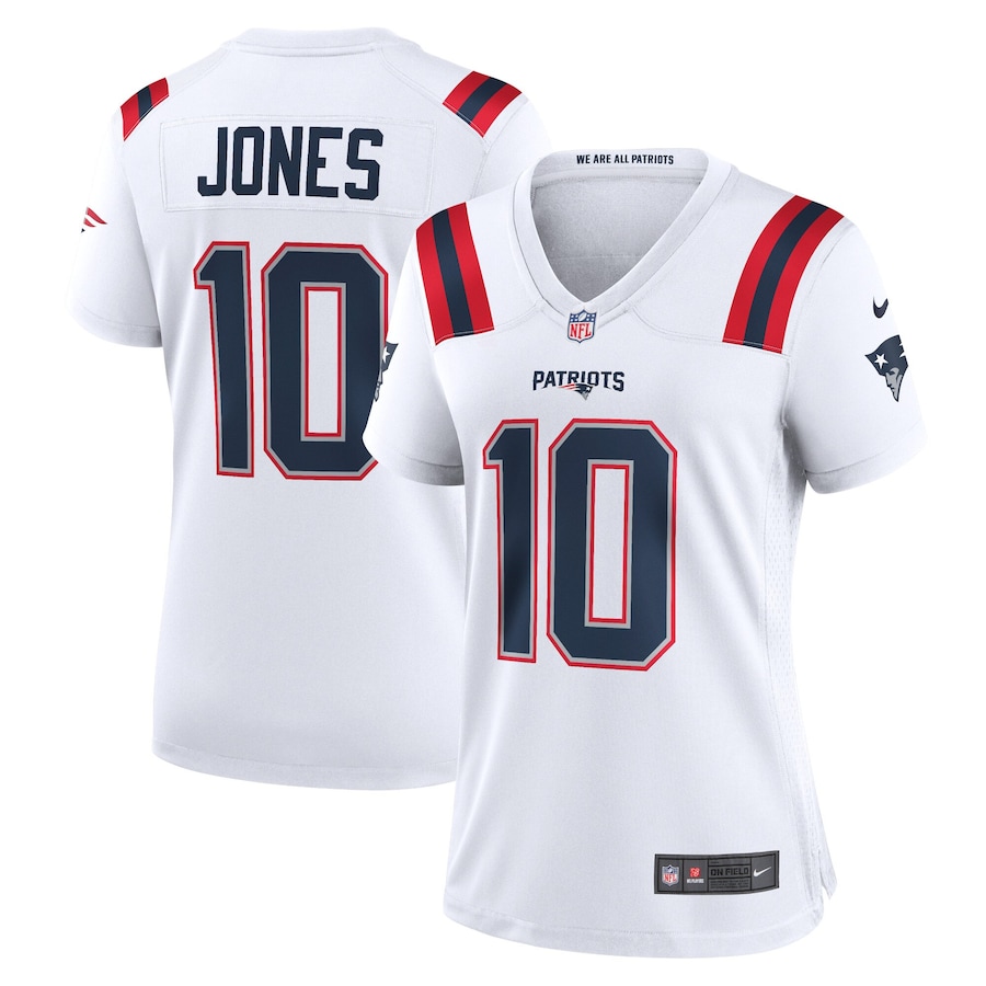 Women's - New England Patriots Nike Game Road White - Mac Jones Jersey